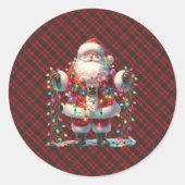 MacKillop Moden Scottish Tartan Christmas Ronde Sticker (Voorkant)