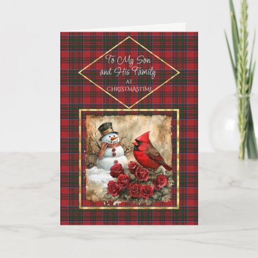 MacKillop Modern Tartan Kerstvakantie Kaart (Voorkant)