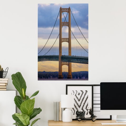 Mackinac Bridge #1083 Poster (Thuiskantoor)