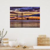 Mackinac Bridge #1155 Gold Poster (Keuken)