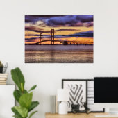 Mackinac Bridge #1155 Gold Poster (Thuiskantoor)