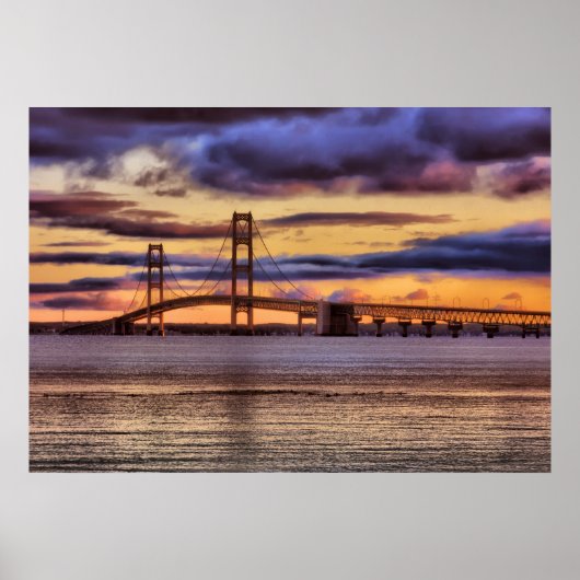Mackinac Bridge #1155 Gold Poster (Voorkant)
