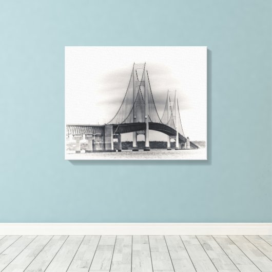 Mackinac Bridge - 2011 Canvas Afdruk (Insitu (Houten vloer))