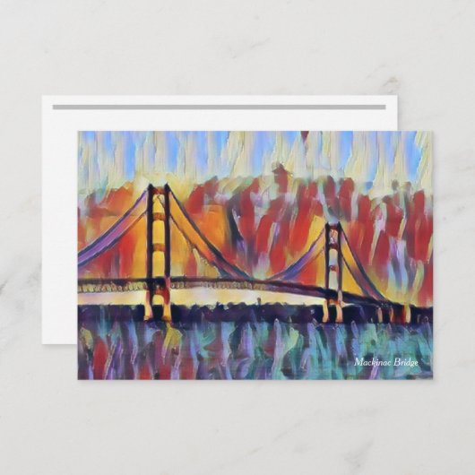 Mackinac Bridge Abstracte-notitiekaart Bedankkaart (Voorkant / Achterkant)