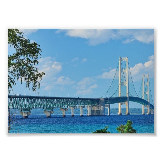 Mackinac Bridge afdrukken Foto Afdruk (Voorkant)