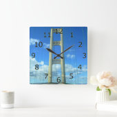 Mackinac Bridge Art met cijfers Vierkante Klok (Huis)