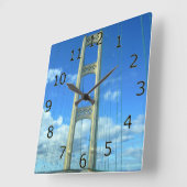 Mackinac Bridge Art met cijfers Vierkante Klok (Hoek)