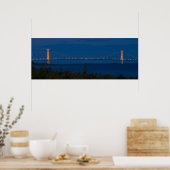 Mackinac Bridge at Night, Michigan Poster (Keuken)