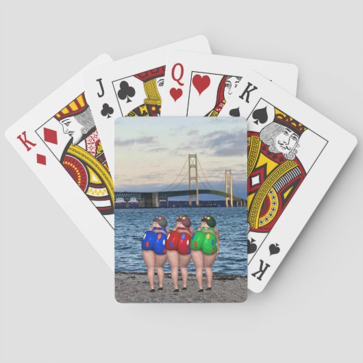 Mackinac Bridge Bathing Beauty Pokerkaarten (Achterkant)