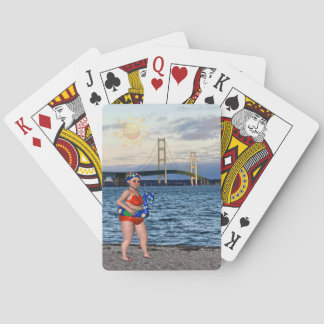 Mackinac Bridge Bathing Beauty Pokerkaarten