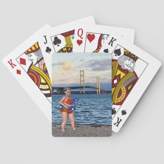 Mackinac Bridge Bathing Beauty Pokerkaarten (Achterkant)