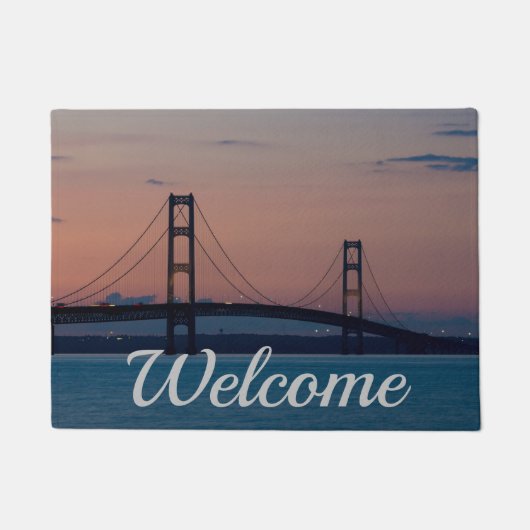 Mackinac Bridge bij de schemering Welkom Deurmat (Voorkant)