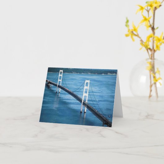 Mackinac Bridge Blank Card Kaart (Gele Bloem)