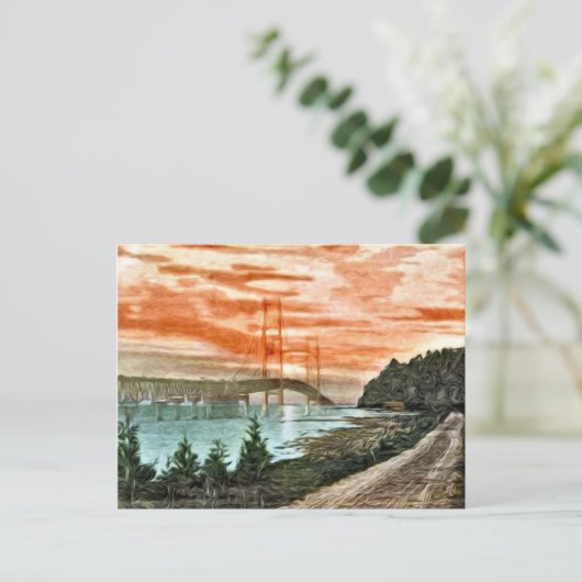 Mackinac Bridge  Briefkaart (Staand voorkant)