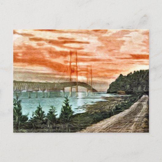 Mackinac Bridge  Briefkaart (Voorkant)