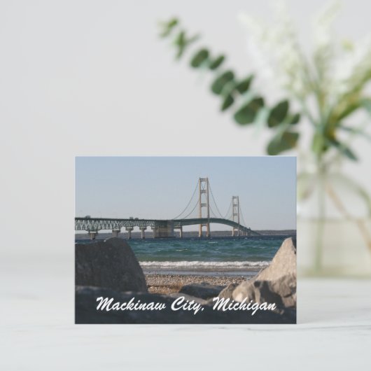 Mackinac Bridge Briefkaart (Staand voorkant)