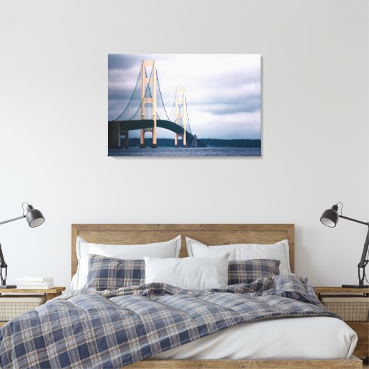 Mackinac Bridge Canvas Afdruk (Insitu (Slaapkamer))
