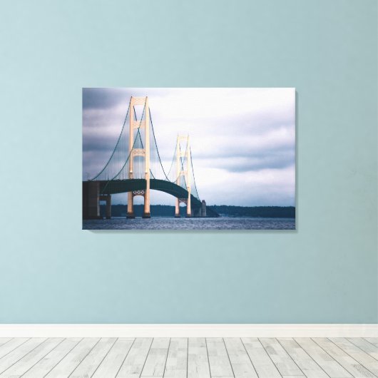 Mackinac Bridge Canvas Afdruk (Insitu (Houten vloer))