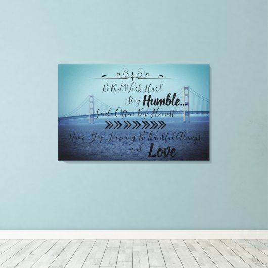 Mackinac Bridge Canvas Afdruk (Insitu (Houten vloer))