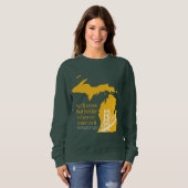 Mackinac Bridge donker sweatshirt - geel (Voorkant volledig)