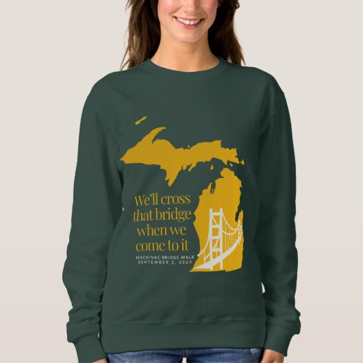 Mackinac Bridge donker sweatshirt - geel (Voorkant)