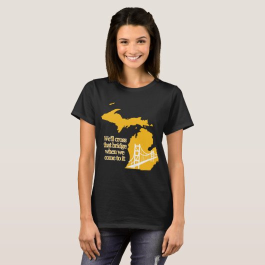 Mackinac bridge donker T-shirt (Voorkant volledig)