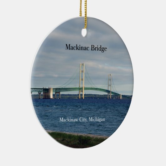 Mackinac Bridge dubbelzijdig versierd Keramisch Ornament (Rechts)
