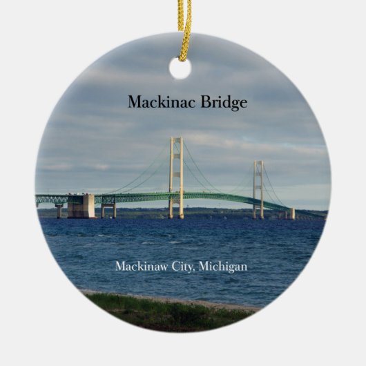 Mackinac Bridge dubbelzijdig versierd Keramisch Ornament (Voorkant)