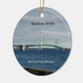 Mackinac Bridge dubbelzijdig versierd Keramisch Ornament (Links)