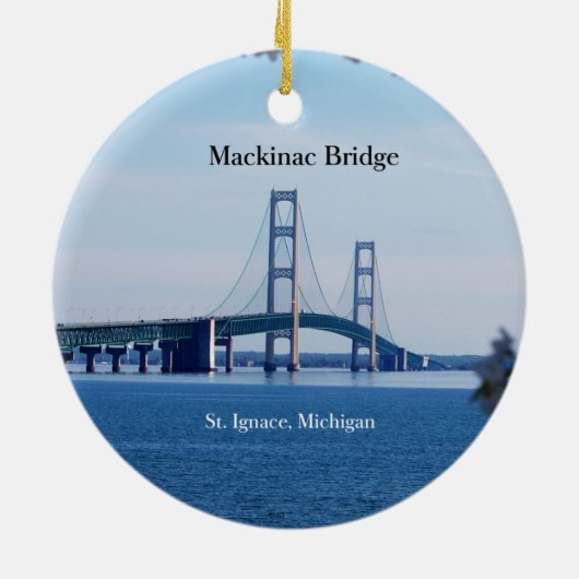 Mackinac Bridge dubbelzijdig versierd Keramisch Ornament (Achterkant)