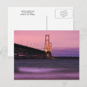 Mackinac Bridge Dusk Briefkaart (Voorkant / Achterkant)