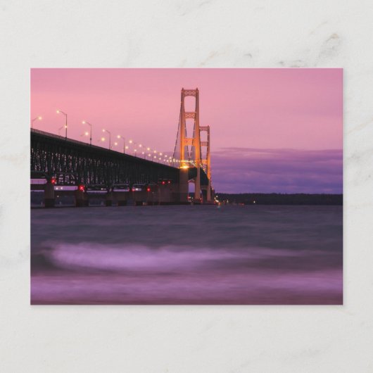 Mackinac Bridge Dusk Briefkaart (Voorkant)