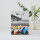 Mackinac Bridge en Canoo's Selecteer kleur Harteli Briefkaart (Staand voorkant)