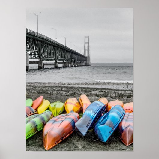 Mackinac Bridge en Canoo's selecteren het Poster K (Voorkant)