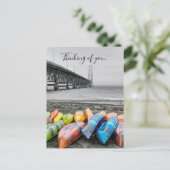 Mackinac Bridge en Canoo's selecteren kleurdenking Briefkaart (Staand voorkant)