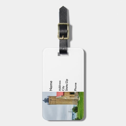 Mackinac Bridge en Lighthouse Bagagelabel (Voorkant verticaal)