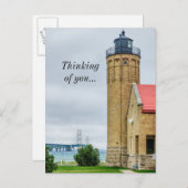 Mackinac Bridge en Lighthouse Briefkaart (Voorkant / Achterkant)