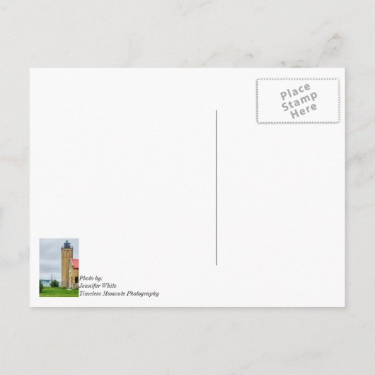 Mackinac Bridge en Lighthouse Briefkaart (Achterkant)