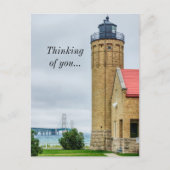 Mackinac Bridge en Lighthouse Briefkaart (Voorkant)