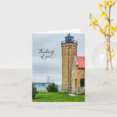 Mackinac Bridge en Lighthouse denking van u Kaart (Gele Bloem)