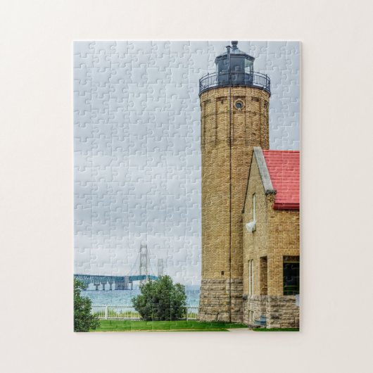 Mackinac Bridge en Lighthouse Legpuzzel (Verticaal)