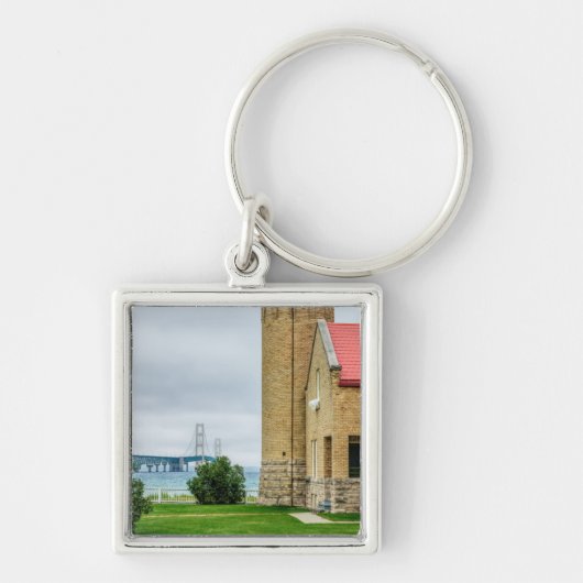 Mackinac Bridge en Lighthouse Sleutelhanger (Voorkant)