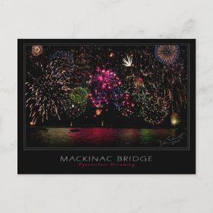 Mackinac Bridge Fireworks Briefkaart