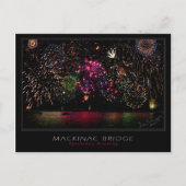Mackinac Bridge Fireworks Briefkaart (Voorkant)
