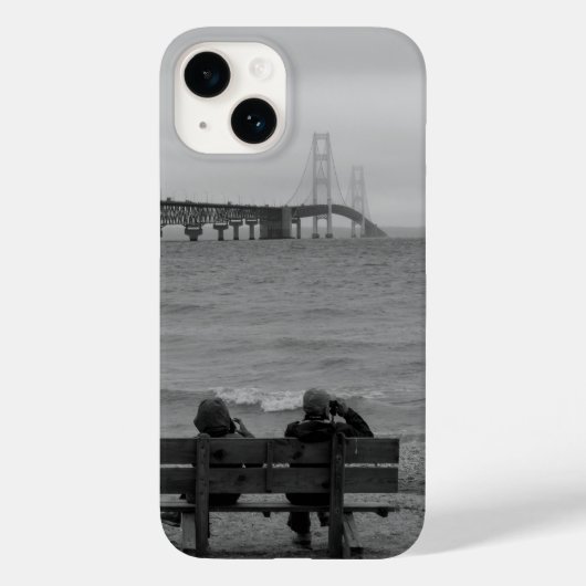 Mackinac Bridge grayscale Hoesje-maate iPhone beki Case-Mate iPhone Case (Achterkant)