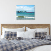 Mackinac Bridge in de zomer Canvas Afdruk (Insitu (Slaapkamer))