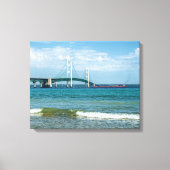 Mackinac Bridge in de zomer Canvas Afdruk (Voorkant)