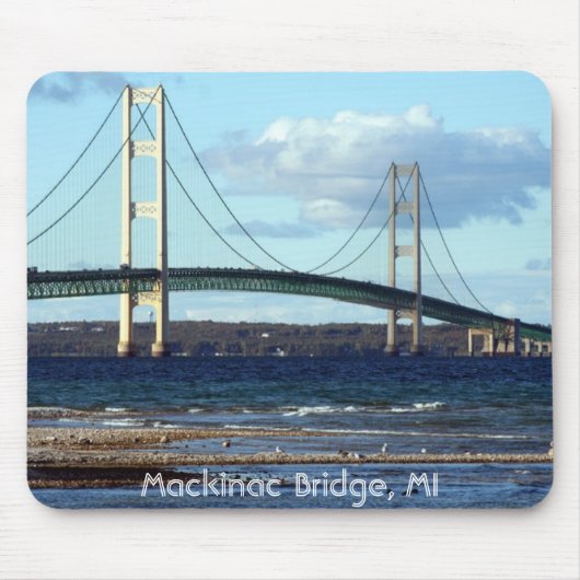 Mackinac-Bridge-in-herfst, Mackinac Bridge, MI Muismat (Voorkant)