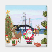 Mackinac Bridge-kerstmagneet Magneet (Voorkant)