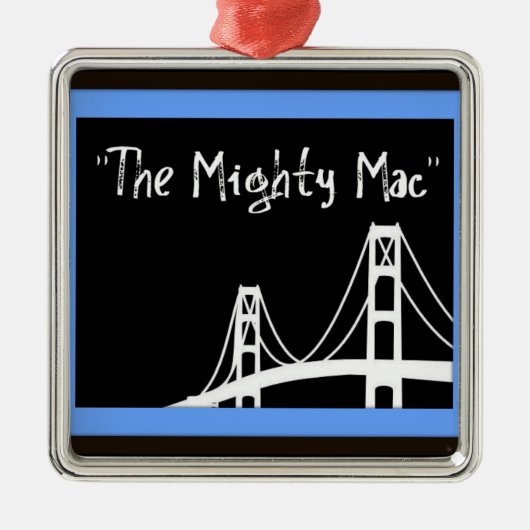 Mackinac Bridge Kerstmis Metalen Ornament (Voorkant)